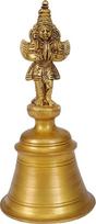 Purpledip žalvarinis varpas su Viešpačiu Hanumanu ir Garuda hinduistų šventyklos poojai | Labai retas | Elegantiška indiška dovana (10661)