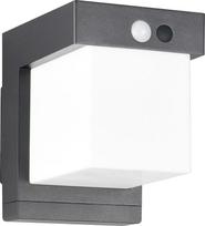 Reality Leuchten Colombo R23286132 LED hibridinis saulės lauko sieninis šviestuvas Metalinis juodas matinis atspalvis Plastikinis baltas apima 5,5 W LED, judesio jutiklį, saulėlydžio jutiklį, orientacijos šviesą