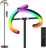 RGB svetainės kambario grindų lempa LED Dimmable 20 W, LED grindų lempa RGB Modern Uplighter su nuotolinio valdymo pulteliu 1300 lm, 3000 K-6000 K Touch Floor Lamp, skaitymo lempa svetainei, miegamajam, biurui,