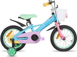 STITCH Macaron 12/14/16/18 Zoll Kinderfahrrad für 2-9 jährige Mädchen & Jungen, 12/14/16/18 Zoll Mädchenfahrrad mit Korb & Stützrädern