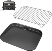 WELL GRILL plokščia grilio plokštė ir grotelės, skirtos Ninja Woodfire OG701EU serijai, Plancha grilio plokštė ir nerūdijančio plieno grotelių priedai, skirti Ninja Wood Fire elektriniam griliui, XSKGRDPLTEU, CB350EU