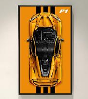 WETCEAOM Lego Technic McLaren P1 42172 sieninė montavimo plokštė, skirta Lego kaladėlėms, dydis 75 x 45 cm (be modelio)