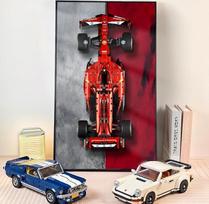 WETCEAOM Rėmelis "Lego Technic Ferrari SF-24 F1 42207", "Formulės 1" sienų menas "Lego" mėgėjams, 75 x 45 cm, dviguba spalva, automobilinis sieninis laikiklis (tik rėmelis)