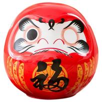 Little Bodhidharma Ornaments Hariko Figure Mini Daruma Statue Accessories raudona