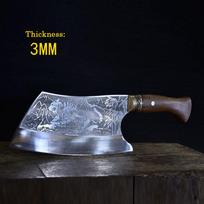 9 colių kapojimo peilis Tiger-Viens aštrus mėsos kapoklis kirvukas Longquan virtuviniai peiliai medinė rankena kapoti kaulus mėsą paukštieną įrankiai 9 inch