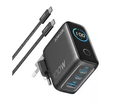 Anker Charger (100W, 3 Ports, Smart Display) with USB-C Cable
