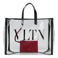Valentino VLTN raidės be petnešėlių PVC pirkinių krepšys Moteriškos rankinės Skaidrus RW2B0C89MCE2PO Basic Set (Bag+Dust Bag)