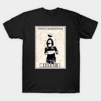 Men Black Print T-shirt Diego Maradona No-Cut Transfer Paper Print Cotton Tshirt 2XL juoda