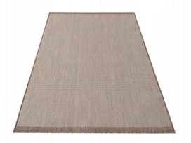 Dvipusis šiuolaikinis pintas kilimas Zara 120x170 cm, rudas, tinka naudoti terasoje ar balkone