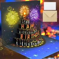 Birthday Cards Lights and Sound Pop up Happy Birthday Card Fireworks Birthday Greeting Cards 3D Pop up 3D Pop-Up with Envelope