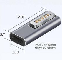 C tipo magnetinis USB PD adapteris Apple Magsafe 1 2 3 MacBook Air Pro greitam įkrovimui, USB C moteriškas magnetinis kištukas, keitiklis