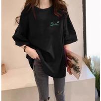 European Style Oversized Women's Letter Print Cotton T-Shirt - Summer 2026 Collection. 3XL
