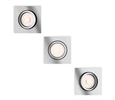Philips - Rinkinys 3x LED RGBW reguliuojami įleidžiami šviestuvai DONEGAL 1xGU10/4,8W/230V+su nuotoliniu pulteliu