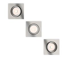 Philips - komplektas 3x LED RGBW, reguliuojamas įleidžiamas šviestuvas DONEGAL 3x GU10/4,8W/230V + nuotolinis valdymas