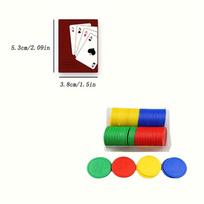 2 vnt Mini žaidimo kortos ir žetonų dėžutė Super mažos kelionių pokerio kortos Linksmas stalo žaidimas Dovanų mini stalo žaidimo pokeris, 80 žetonų dėžutė 1.5*1cm