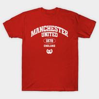 Vyriški juodi marškinėliai su spaudiniu Man Utd Vintažiniai Retro Be kirpimo Perdavimo popieriaus spaudas Medvilniniai marškinėliai 2XL raudona