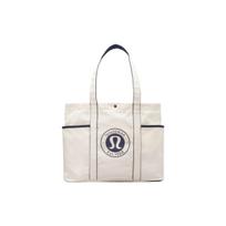 Lululemon 20L kasdienis struktūrizuotas drobės pirkinių krepšys Unisex pirkinių krepšiai Natūralus tamsiai mėlynas LU9BN2S-64485 Natural & Marine Blue/NAT/TRNV