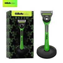 Gillette Labs vyrų skutimosi skustuvas 1 rankenėlė 1 keičiamasis peiliukas 1 stovas Modernus juodas leidimas