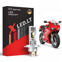 MOTO XLED H4 1:1 SMART MINI ZES +200% motociklų LED lemputė 1 vnt. 12V 5000LM