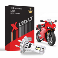 MOTO XLED H7 1:1 SMART MINI ZES +200% motociklų LED lemputė 1 vnt. 12V 5000LM