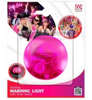 PINK FLASHING WARNING LIGHT WITH SIREN 7x4 cm