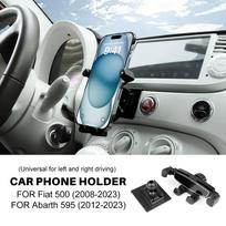 Automobilio gravitacinis telefono laikiklis Fiat 500 2008-23 Abarth 595 2012-2020 2025 2025 2025 LHD RHD Mobiliojo telefono stovas Laikiklis