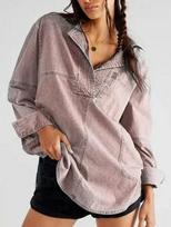 European-American Slim Fit Lapel Denim Jacket for Women 2XL šviesiai mėlyna spalva