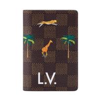 Louis Vuitton x The Darjeeling Limited Kišeninis organizatorius Klasikinis languotas raštas Damier Heritage Dengtas drobės Kortelių laikiklis Vyriški piniginės Ruda N40869 Box(Basic Set+Box)