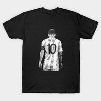 Men Black Print T-shirt Messi No-Cut Transfer Paper Print Cotton Tshirt M juoda