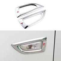 2 vnt. ABS chromuotos šoninės posūkių žibintų apdailos Opel Astra J, Opel Crossland X, Opel Insignia B Acc sidabras
