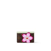 Louis Vuitton X Takashi Murakami Cherry Blossom Monogram Coated Canvas Card Holder Women Accessories Brown White M13429 Gift Set(Basic Set+Box+Shopping Bag)
