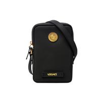 Versace La Medusa Logotipas Klasikinė Medūzos Odinė Pečių Rankinė Vyriška pečių rankinė Juoda 1006192-1A031-901B00V Basic Set (Bag+Dust Bag)