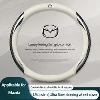 2025 m. Karštas odinis anglies pluošto automobilio vairo dangtelis Automobilio priedai Mazda 2 3 6 5 Atenza CX3 CX5 MX5 CX7 Axela CX30 CX90 juoda