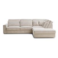 Kreminės spalvos kampinė sofa iš šenilinio audinio (su dešiniuoju kampu/„L“ formos) Kirou – Maison de Rêve