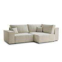 Kreminės spalvos sulankstoma/su sandėliavimo vieta kampinė sofa iš šenilinio audinio (su dešiniuoju kampu/„L“ formos) Tonga – Maison de Rêve