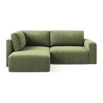 Žalios spalvos sulankstoma/su sandėliavimo vieta kampinė sofa iš šenilinio audinio (su kairiuoju kampu/„L“ formos) Kona – Makamii