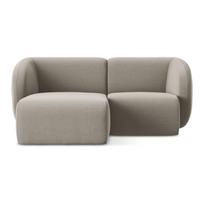 Šviesiai rudos spalvos kampinė sofa iš velveto (su kairiuoju kampu/su gultu) Lani – Makamii