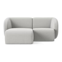 Šviesiai pilkos spalvos kampinė sofa iš velveto (su kairiuoju kampu/su gultu) Lani – Makamii