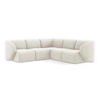 Smėlio spalvos kampinė sofa iš velveto Lani – Makamii