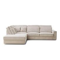 Kreminės spalvos kampinė sofa iš šenilinio audinio (su kairiuoju kampu/„L“ formos) Kirou – Maison de Rêve