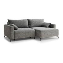 Pilkos spalvos sulankstoma/su sandėliavimo vieta kampinė sofa iš šenilinio audinio (su dešiniuoju kampu/su gultu) Leon – Maison de Rêve