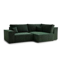 Tamsiai žalios spalvos sulankstoma/su sandėliavimo vieta kampinė sofa iš šenilinio audinio (su dešiniuoju kampu/„L“ formos) Tonga – Maison de Rêve