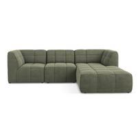 Žalios spalvos kampinė sofa iš boucle (su dešiniuoju kampu/su gultu) Aloha – Makamii