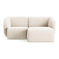Smėlio spalvos kampinė sofa iš šenilinio audinio (su dešiniuoju kampu/su gultu) Lani – Makamii
