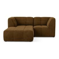 Garstyčių spalvos kampinė sofa iš velveto (su kairiuoju kampu/su gultu) Aloha – Makamii