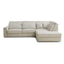 Pilkai smėlinės spalvos kampinė sofa iš šenilinio audinio (su dešiniuoju kampu/„L“ formos) Kirou – Maison de Rêve