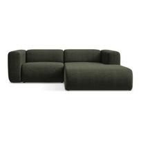 Žalios spalvos kampinė sofa (su dešiniuoju kampu/su gultu) Ekahi – Makamii