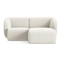 Smėlio spalvos kampinė sofa iš velveto (su dešiniuoju kampu/su gultu) Lani – Makamii