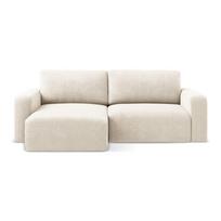 Kreminės spalvos sulankstoma/su sandėliavimo vieta kampinė sofa iš šenilinio audinio (su kairiuoju kampu/su gultu) Kona – Makamii