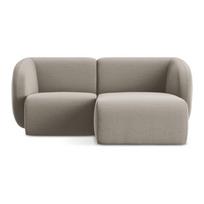 Šviesiai rudos spalvos kampinė sofa iš velveto (su dešiniuoju kampu/su gultu) Lani – Makamii